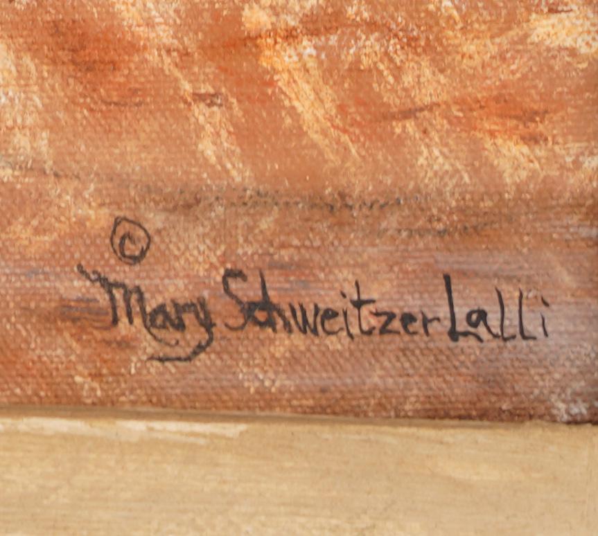 Peinture à l'huile - Peinture d'un chien, d'un chat et d'un coccinelle de l'école américaine - Art populaire Yorkie 4