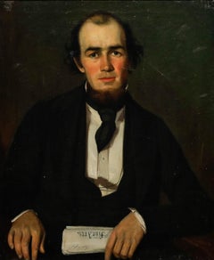 American School Mid 19th Century Oil - Portrait of Joel Henry Cooper
