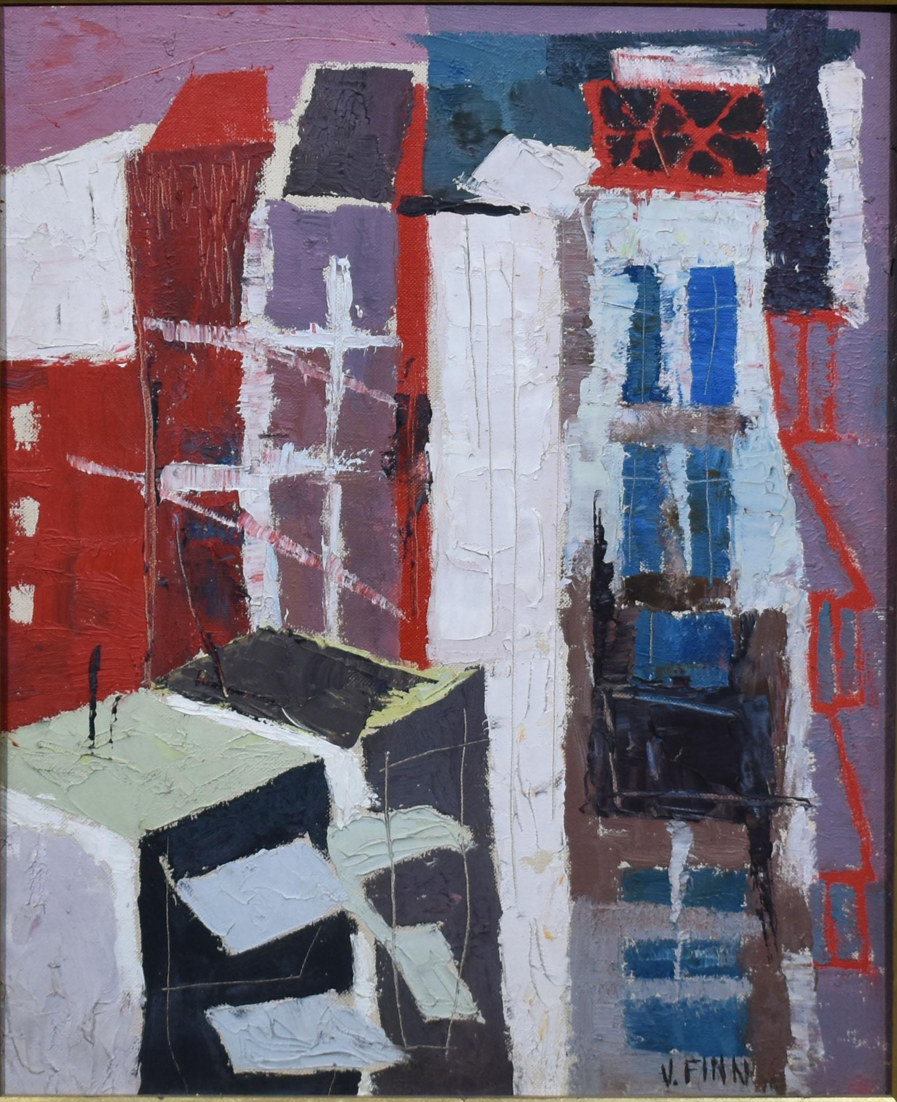 Modernist abstract cityscape painting by 