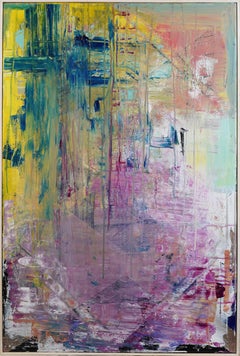 American School Modernist Framed Original Abstract Expressionist Oil Painting