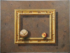 American School Modernist Trompe L'Oeil Naturaleza Muerta Realista Gran Pintura al Óleo