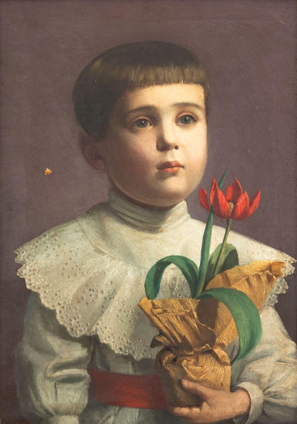 Amerikanische Schule Porträt eines Kindes – Painting von Unknown