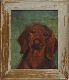 Antique American School Portrait of a Dachshund Dog