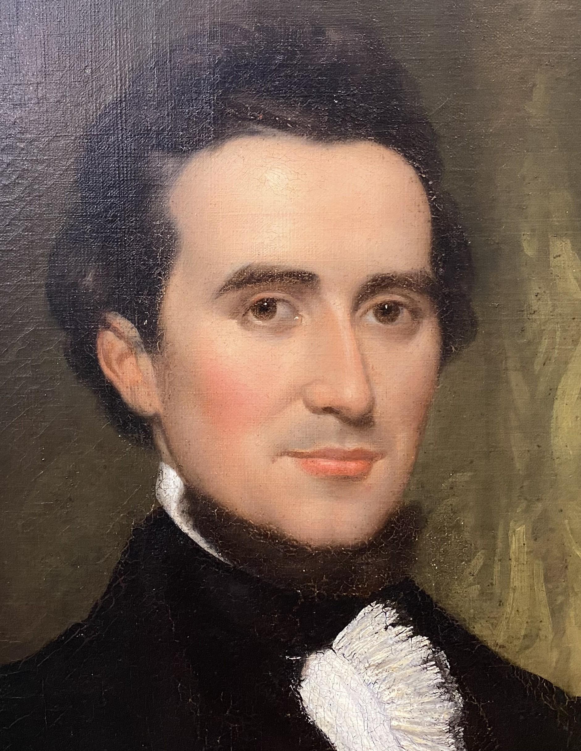 American School Portrait of a Gentleman - Brown Figurative Painting by Unknown