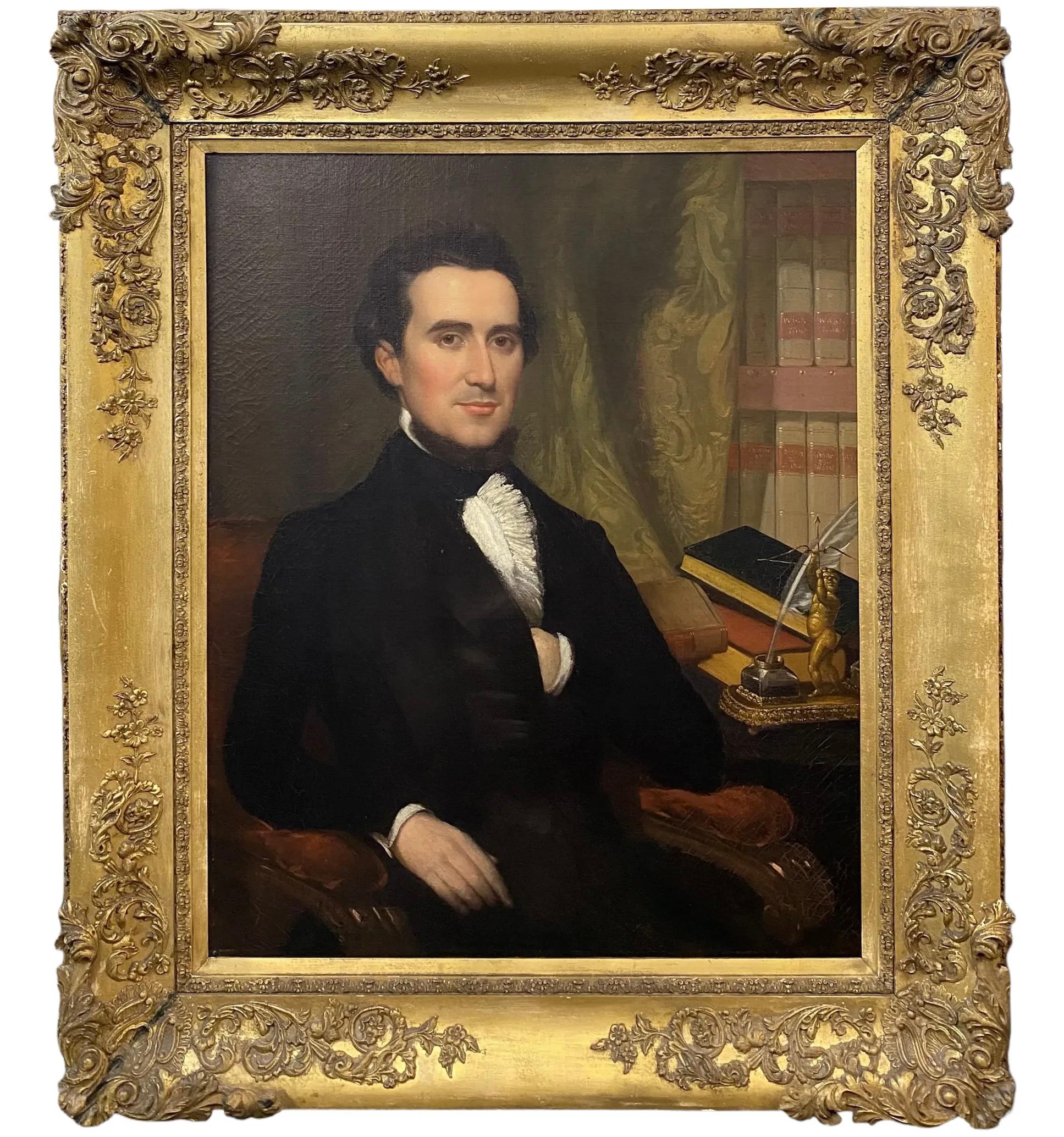 Unknown Figurative Painting - American School Portrait of a Gentleman