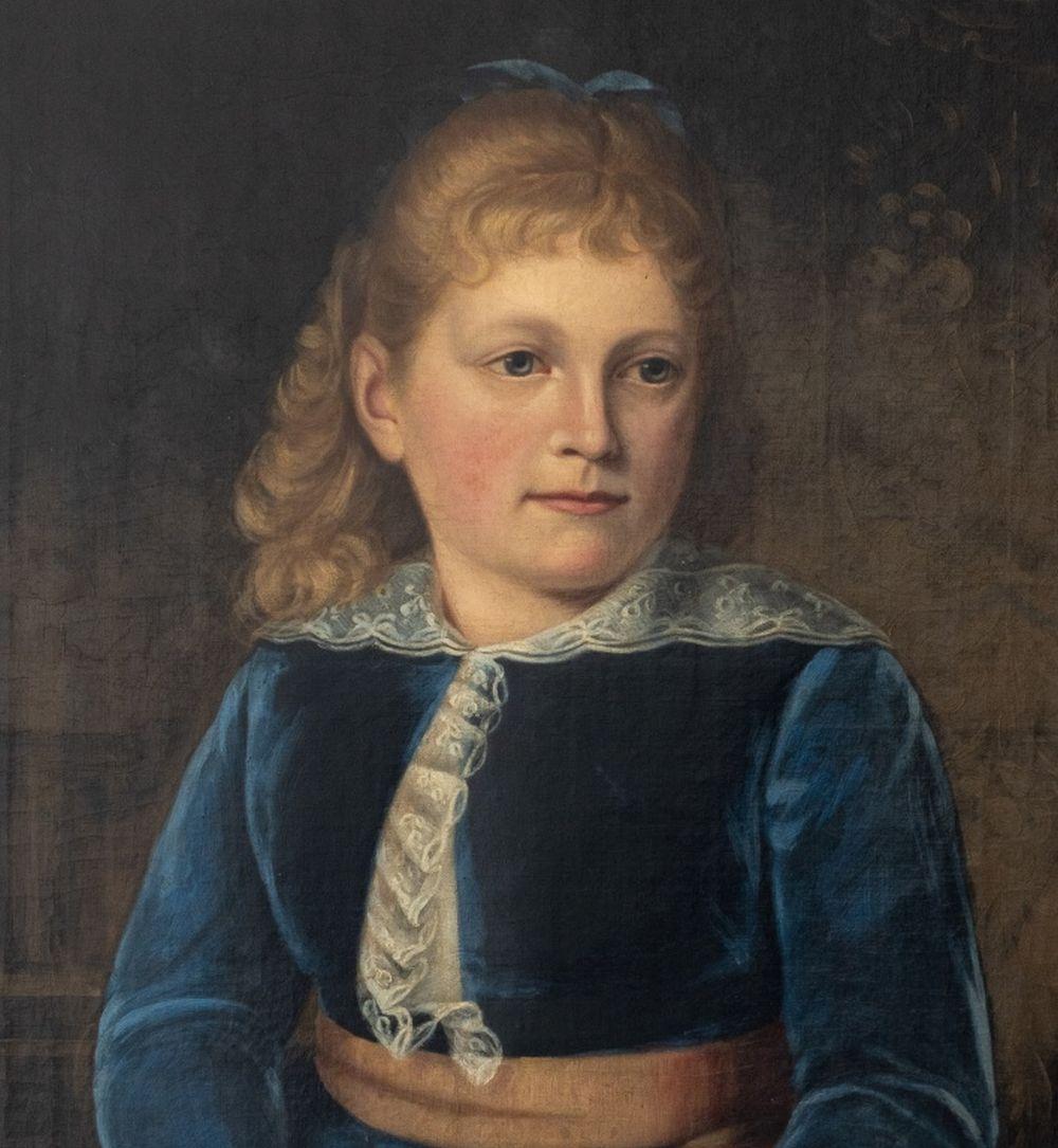 American School Portrait of a Girl - American Realist Painting by Unknown
