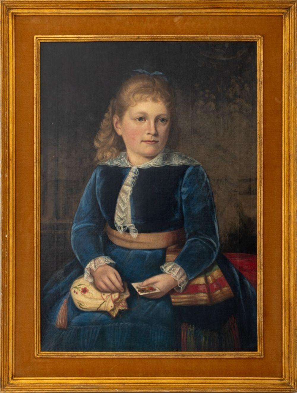 Unknown Figurative Painting - American School Portrait of a Girl