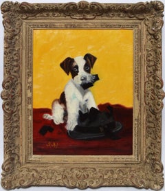 American School Portrait of a Playful Puppy