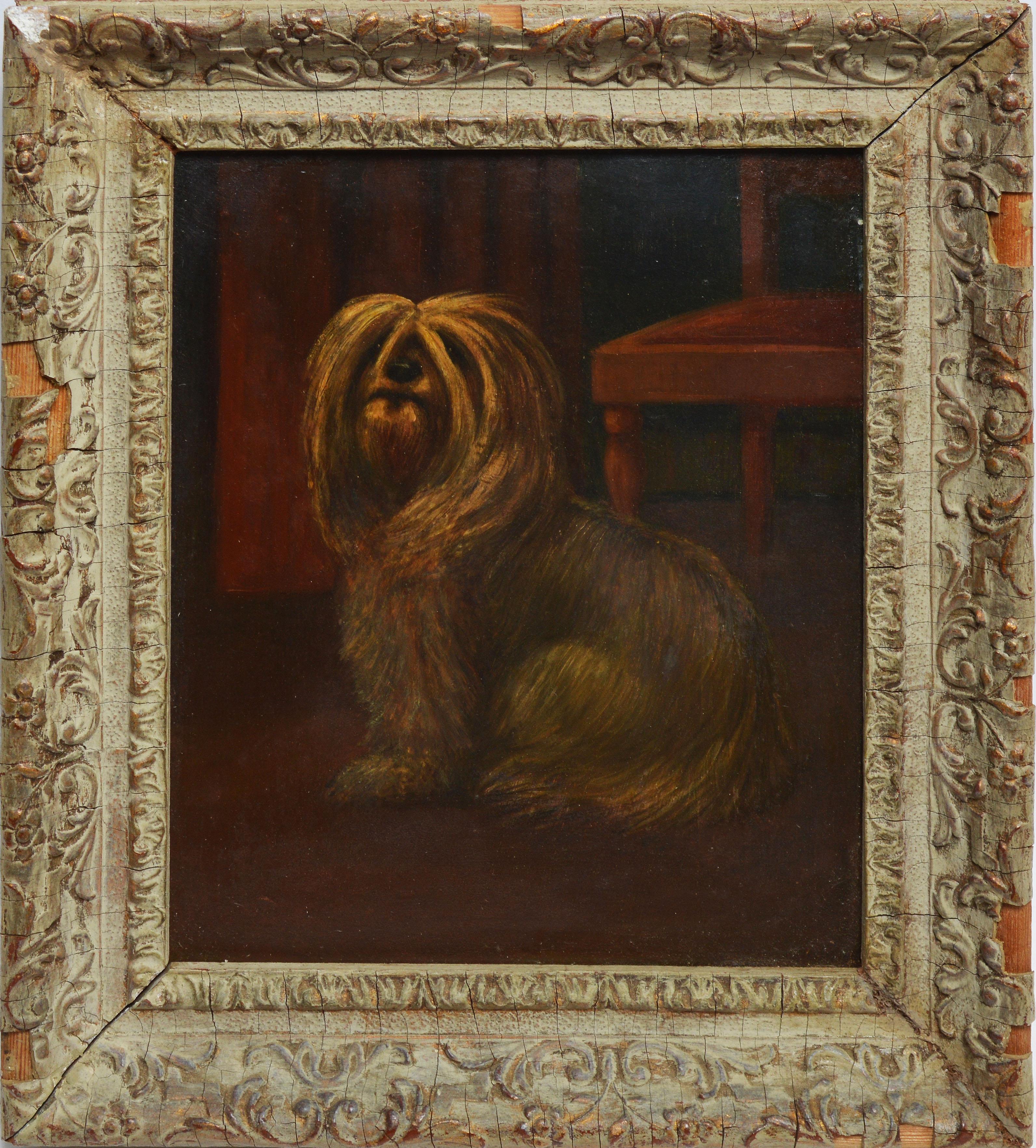 Unknown Animal Painting - American School, Portrait of a Shaggy Dog