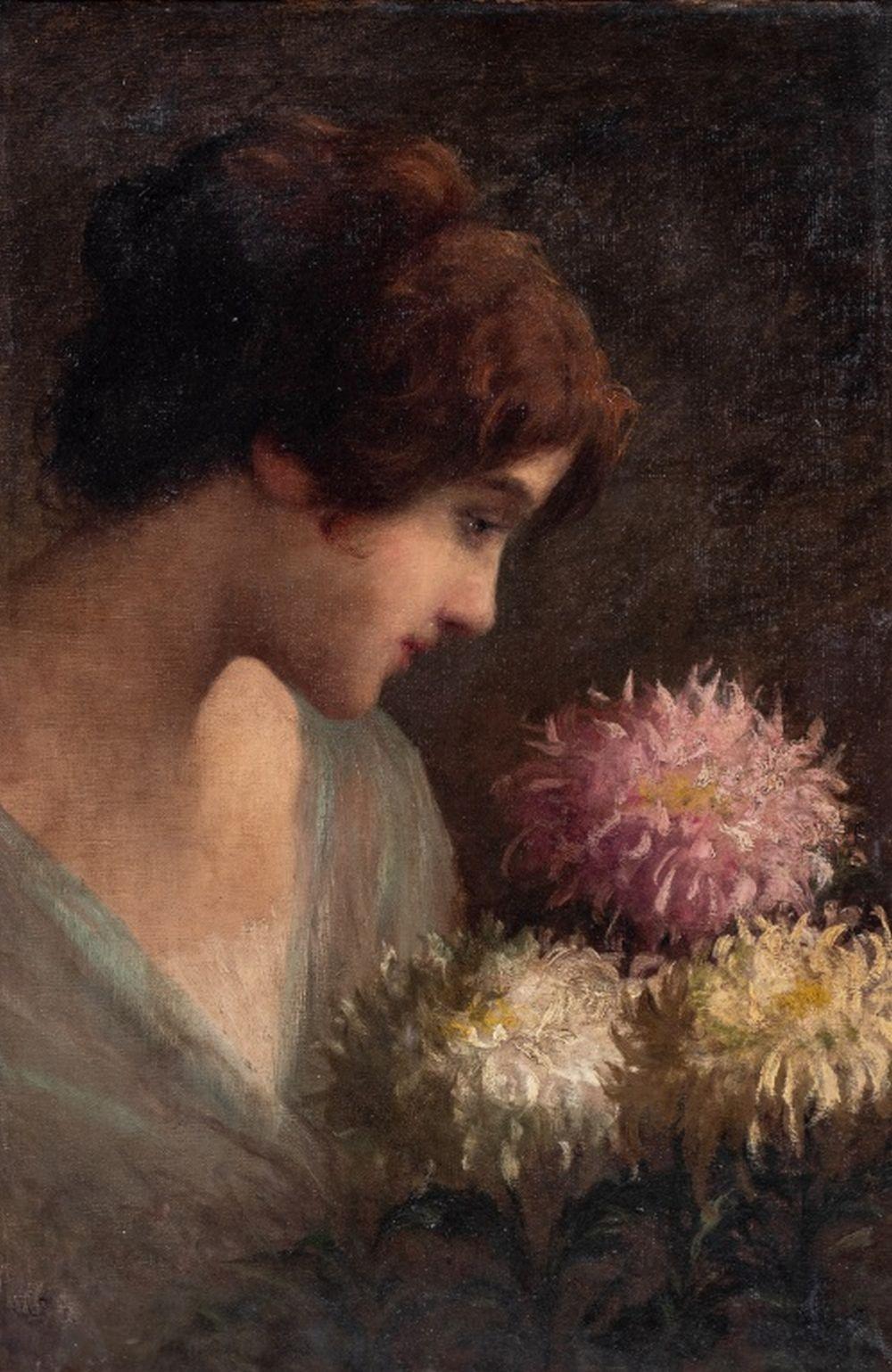 American School Portrait of a Woman - Painting by Unknown