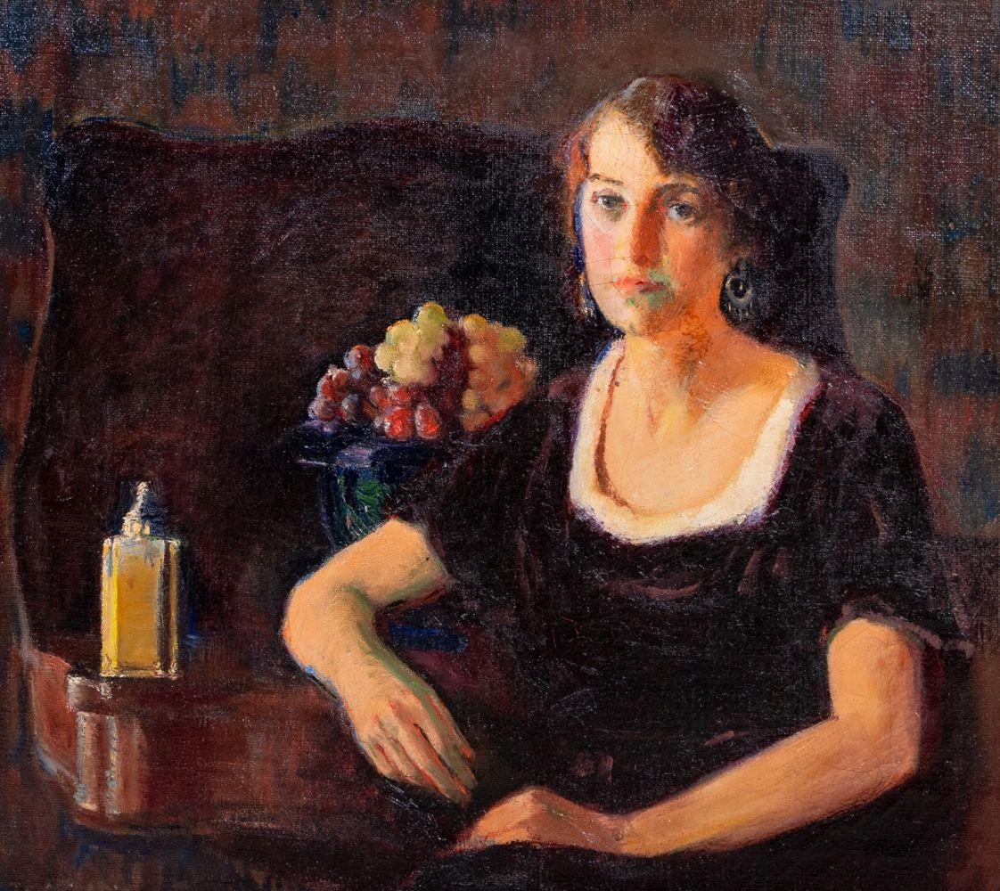 American School, Portrait of a Woman - Painting by Unknown
