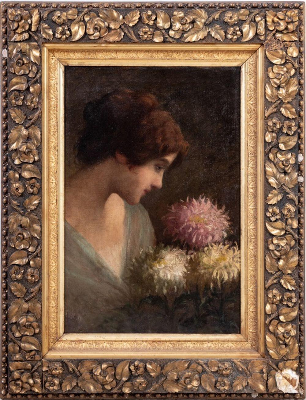 Unknown Still-Life Painting - American School Portrait of a Woman