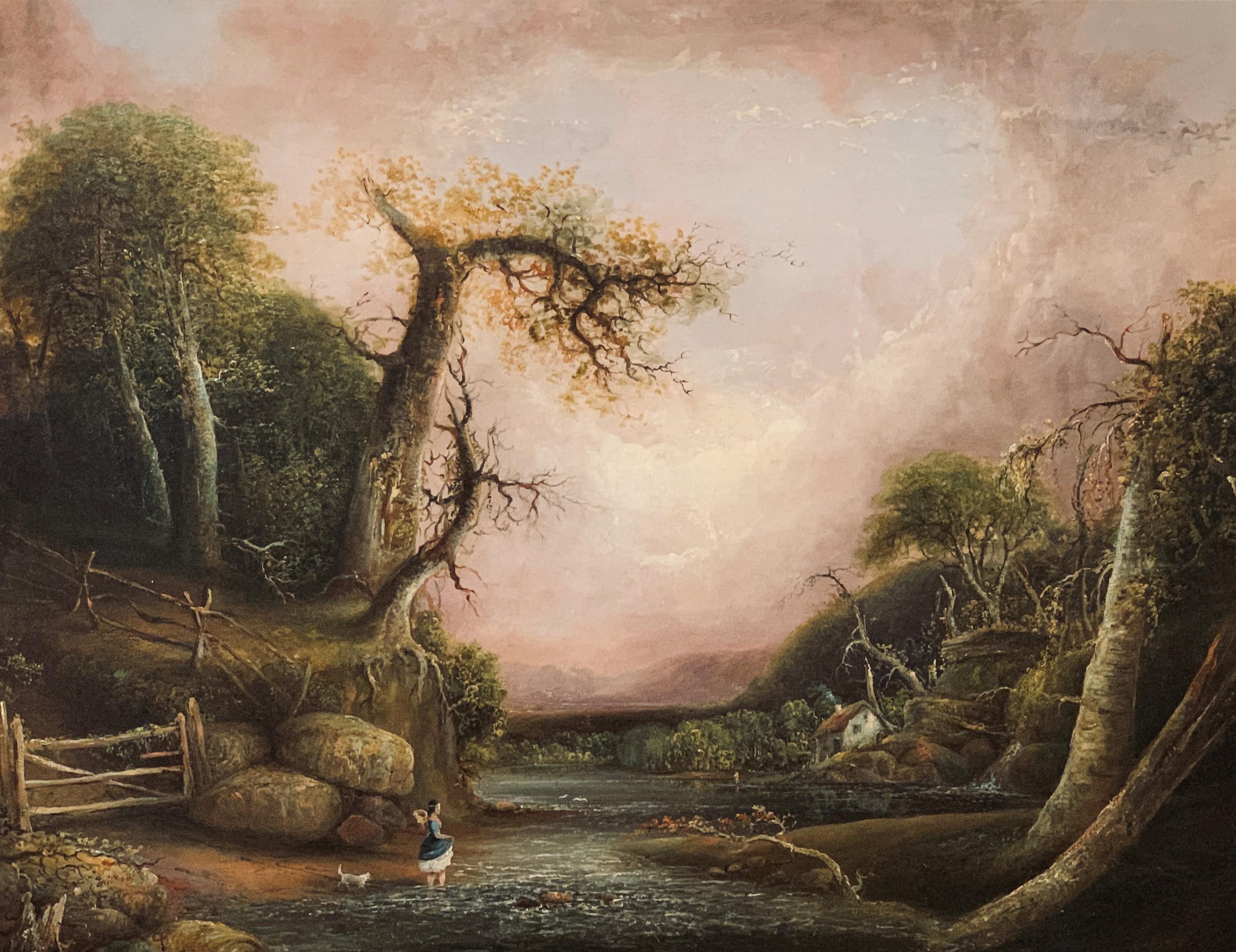 American School Romantic Landscape, circa 1845-50. - Painting by Unknown