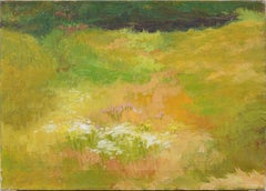 Scuola americana Fiori di campo estivi e sentiero di prato Pittura a olio impressionista
