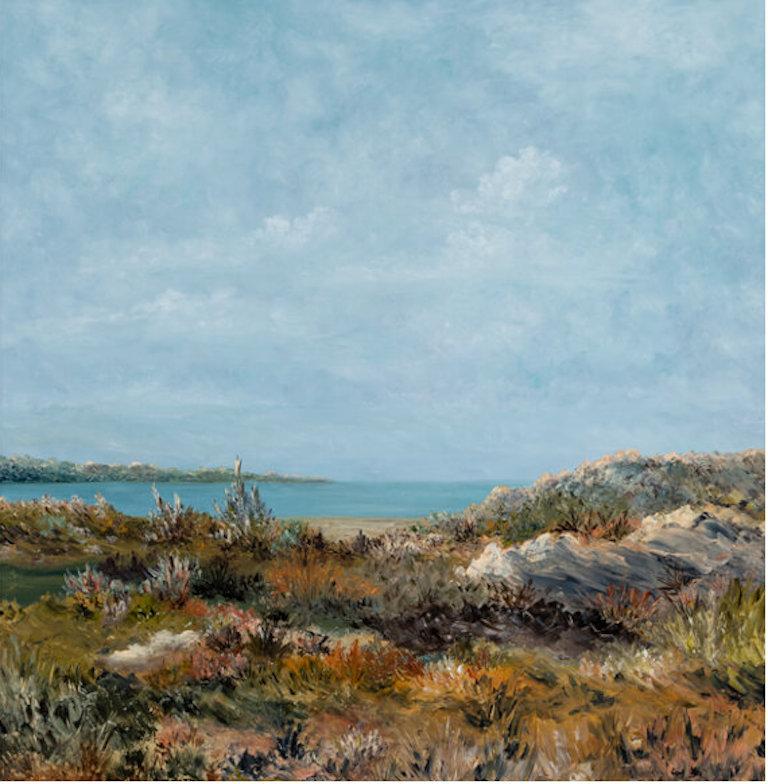 American School ' View from the Shore, Late Summer' Landscape Painting For Sale 1