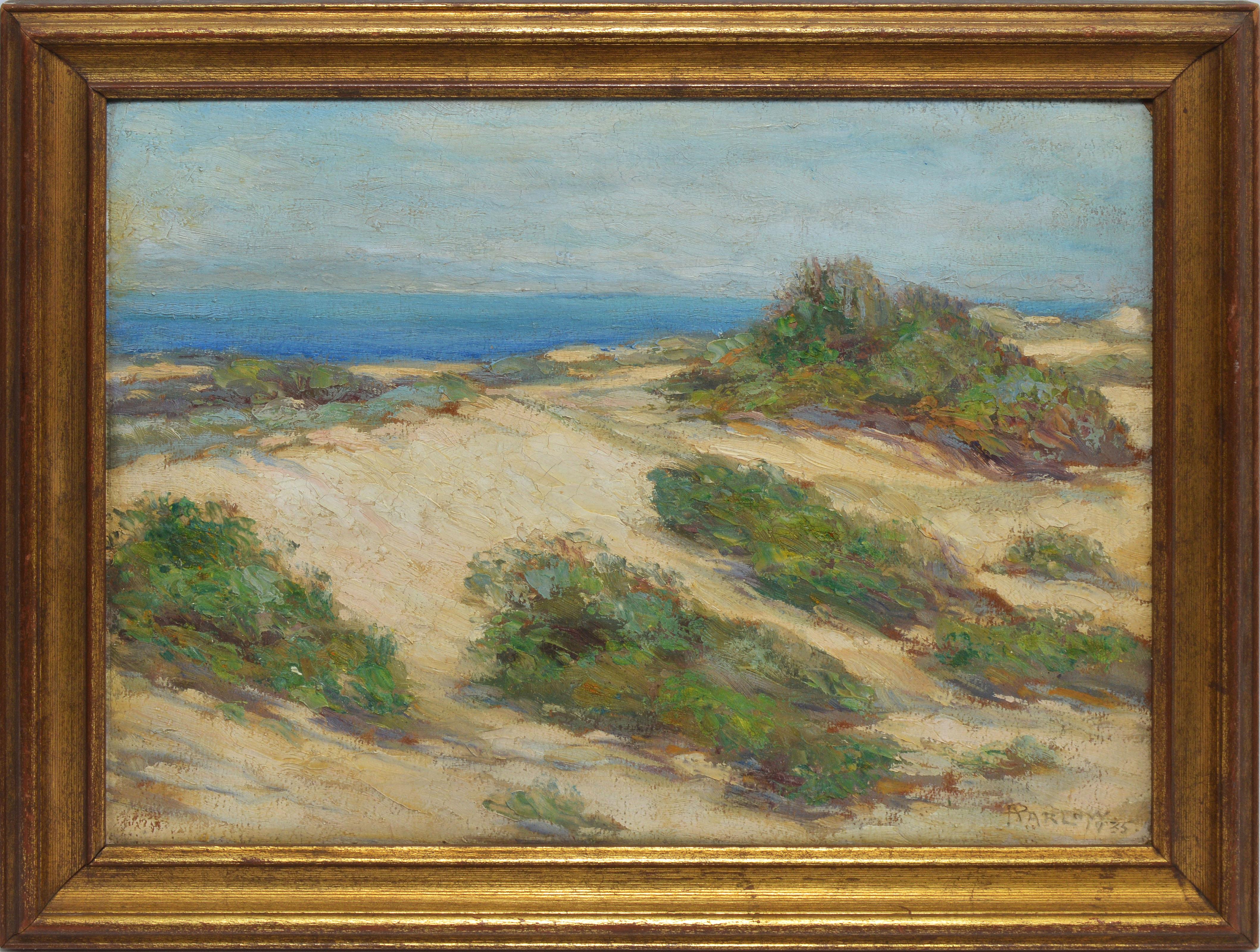 Unknown Landscape Painting - American School View of New England Beach Dunes