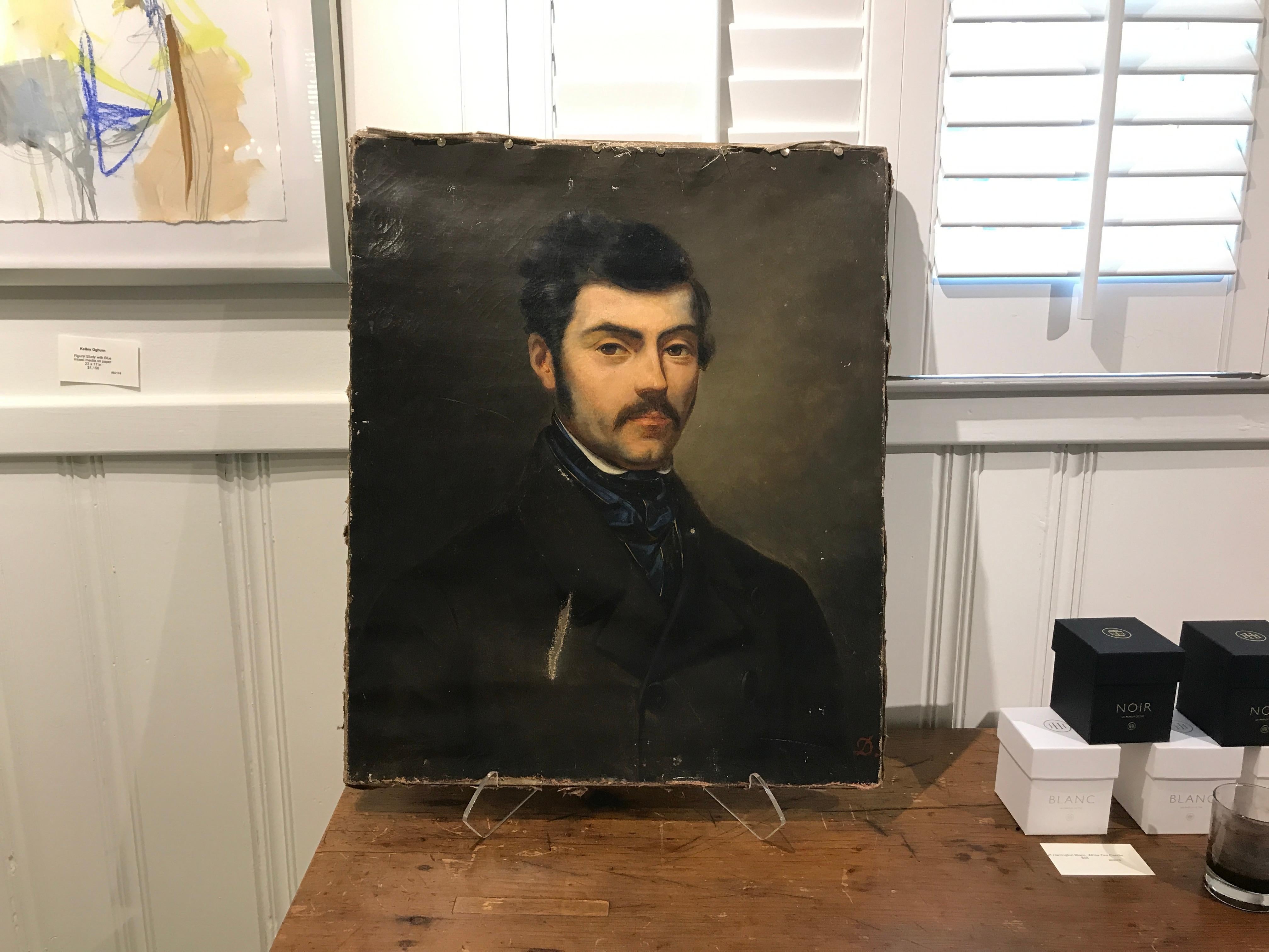 Amoureux by Unknown, Late Nineteenth Century Portrait Painting on Canvas 2