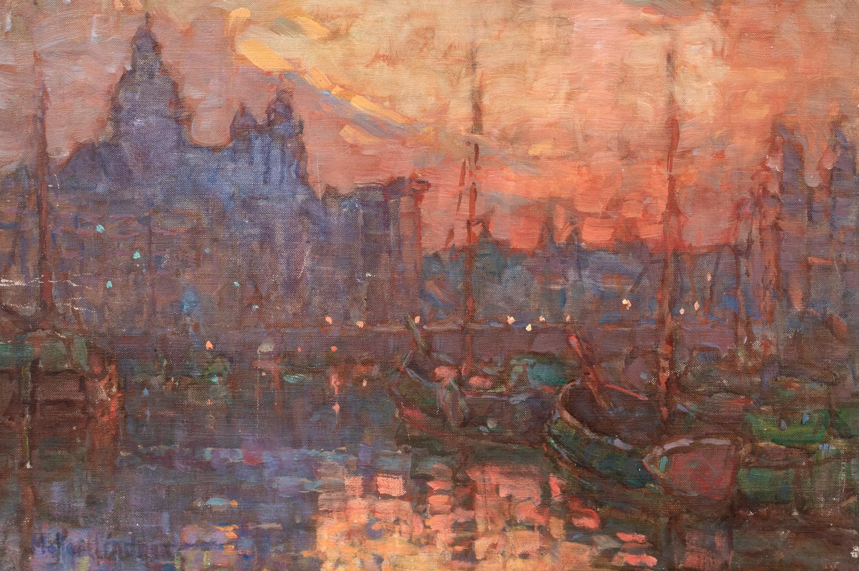 Tramonto ad Amsterdam, XIX secolo  di Moffatt Lindner (1852-1947) Impressionista 6
