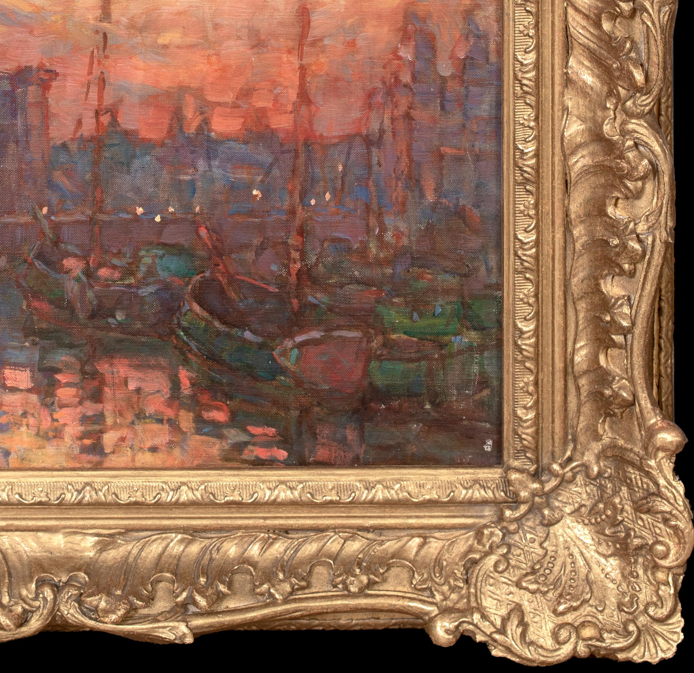 Tramonto ad Amsterdam, XIX secolo

di Moffatt Lindner (1852-1947)

Veduta impressionista del XIX secolo di Amsterdam al tramonto, olio su tela di Moffatt Lindner. Eccellente qualità e condizione, veduta del 1900 circa della città di Amsterdam
