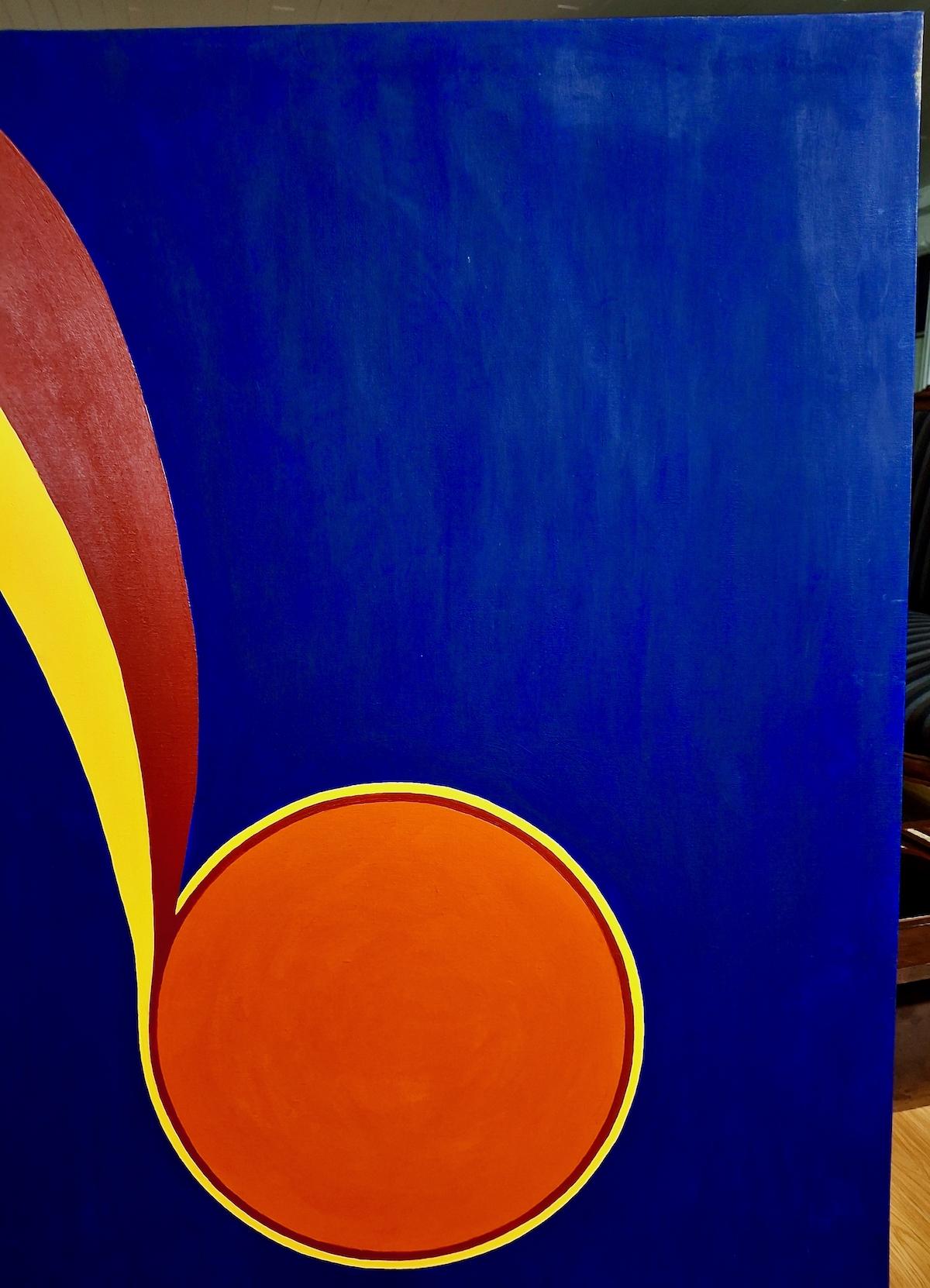 An Abstraction in the Primary Colors - Purple Abstract Painting by Unknown