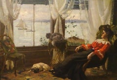An Afternoon Daydream, circa 1900  by Agnes M. COWIESON (act.1882-1940)
