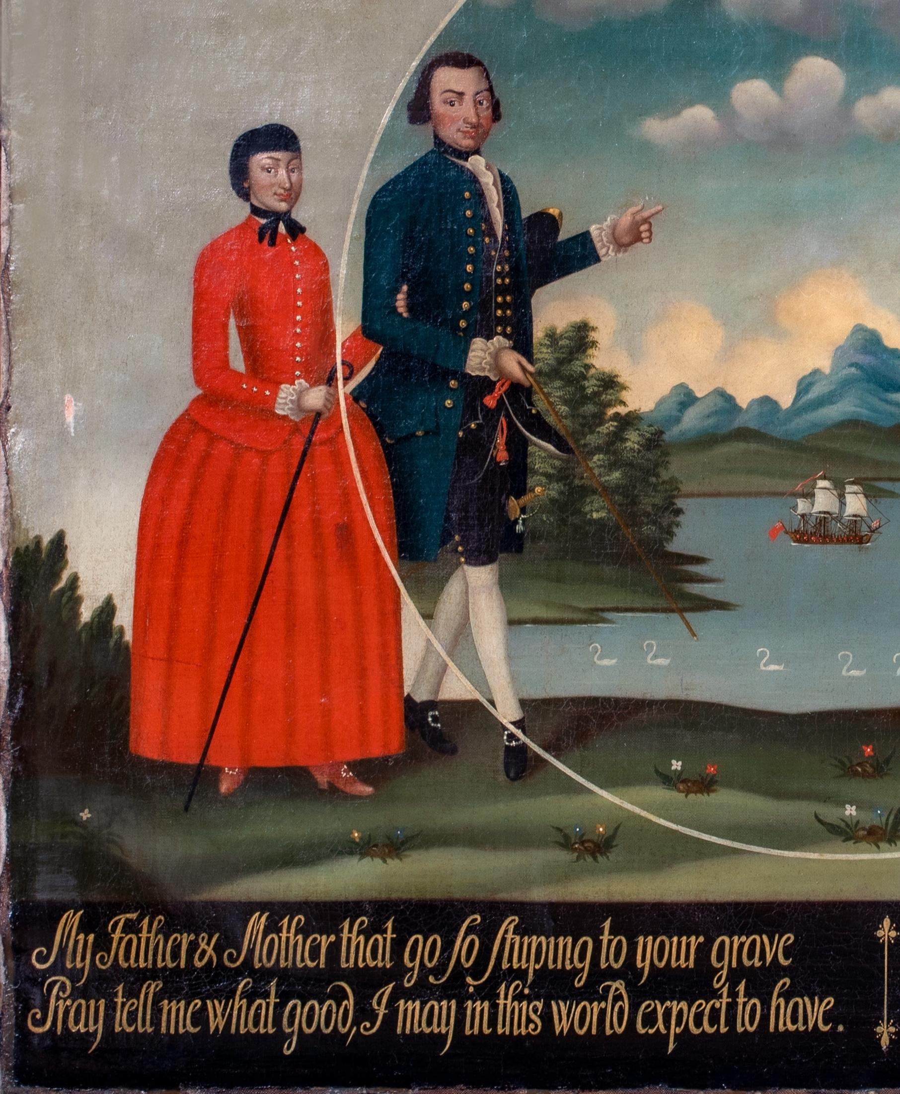 An Allegory Of Marriage, 18th Century  - Brown Portrait Painting by Unknown