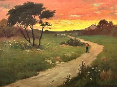 An American Farm at Sunset by S. Salomon