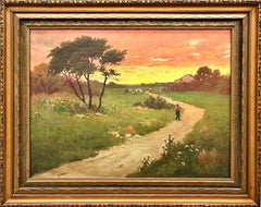 An American Farm at Sunset by S. Salomon