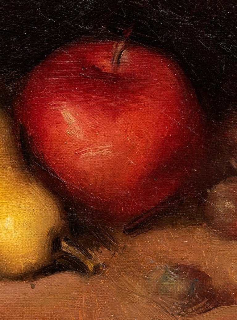 An American Still Life of an Apple, Pear and Grapes circa 1880s For Sale 1