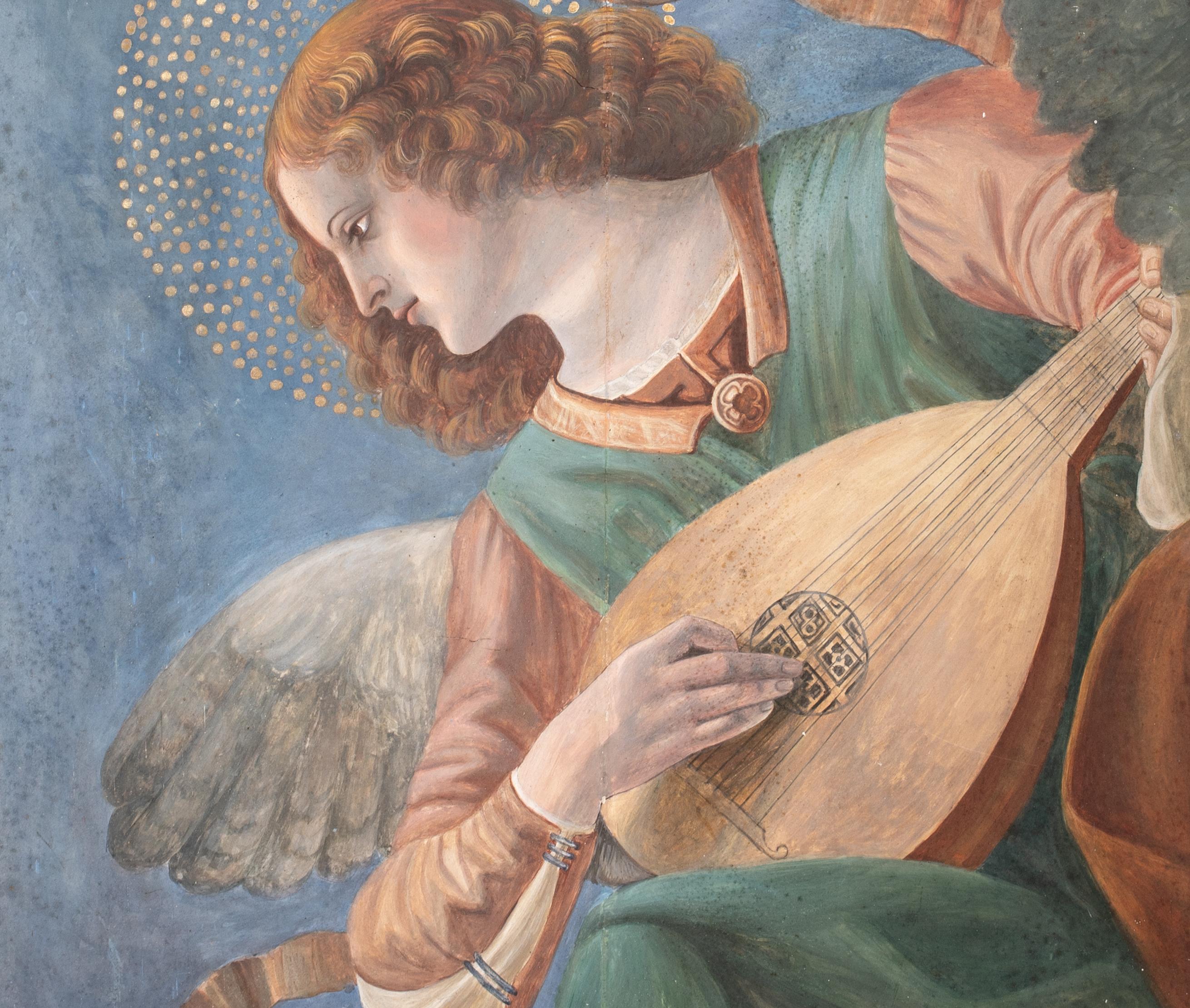 Un ange jouant de la mandoline, XVIIe siècle d'après la fresque de MELOZZO DA FORLI en vente 2