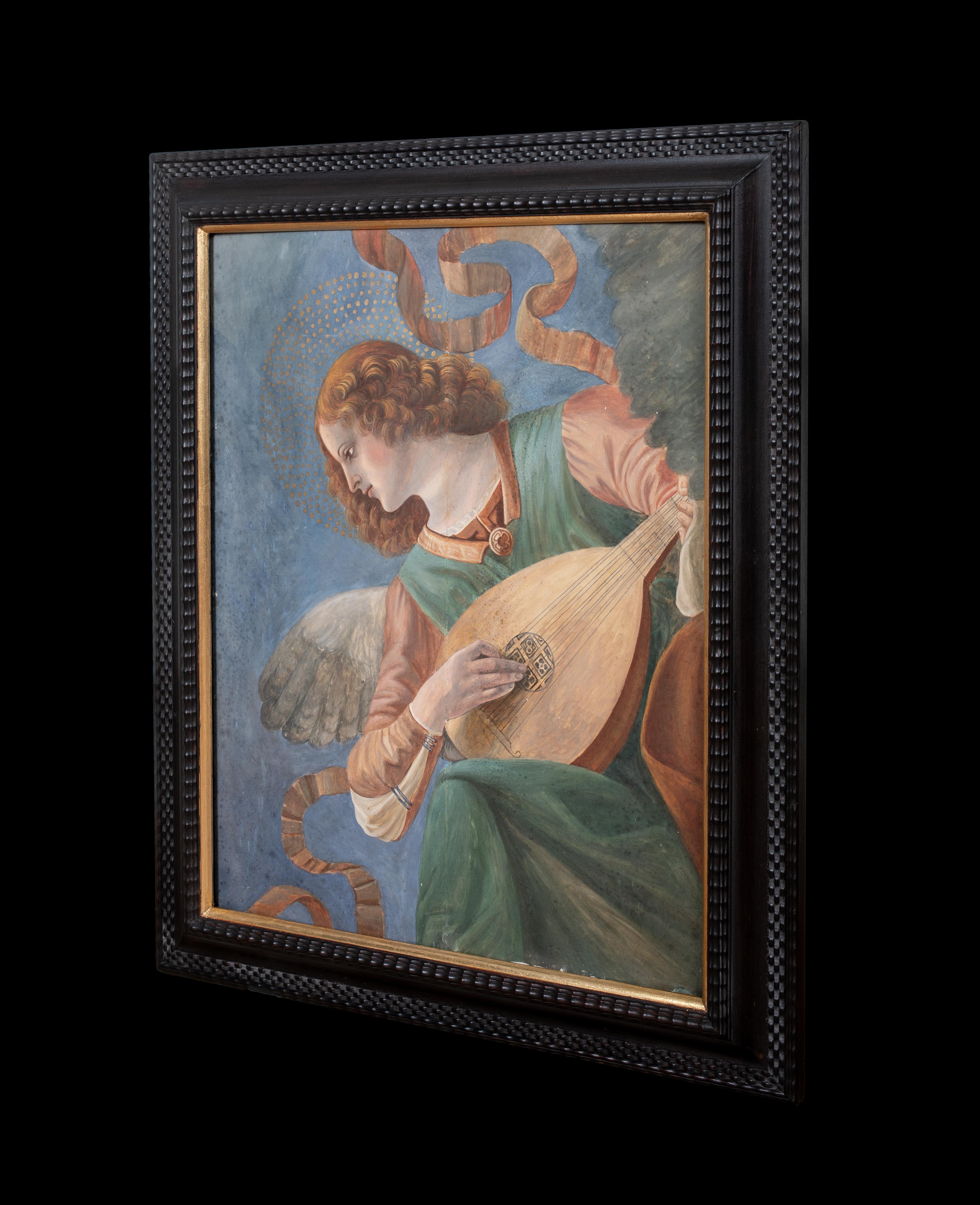 Un ange jouant de la mandoline, XVIIe siècle d'après la fresque de MELOZZO DA FORLI en vente 4