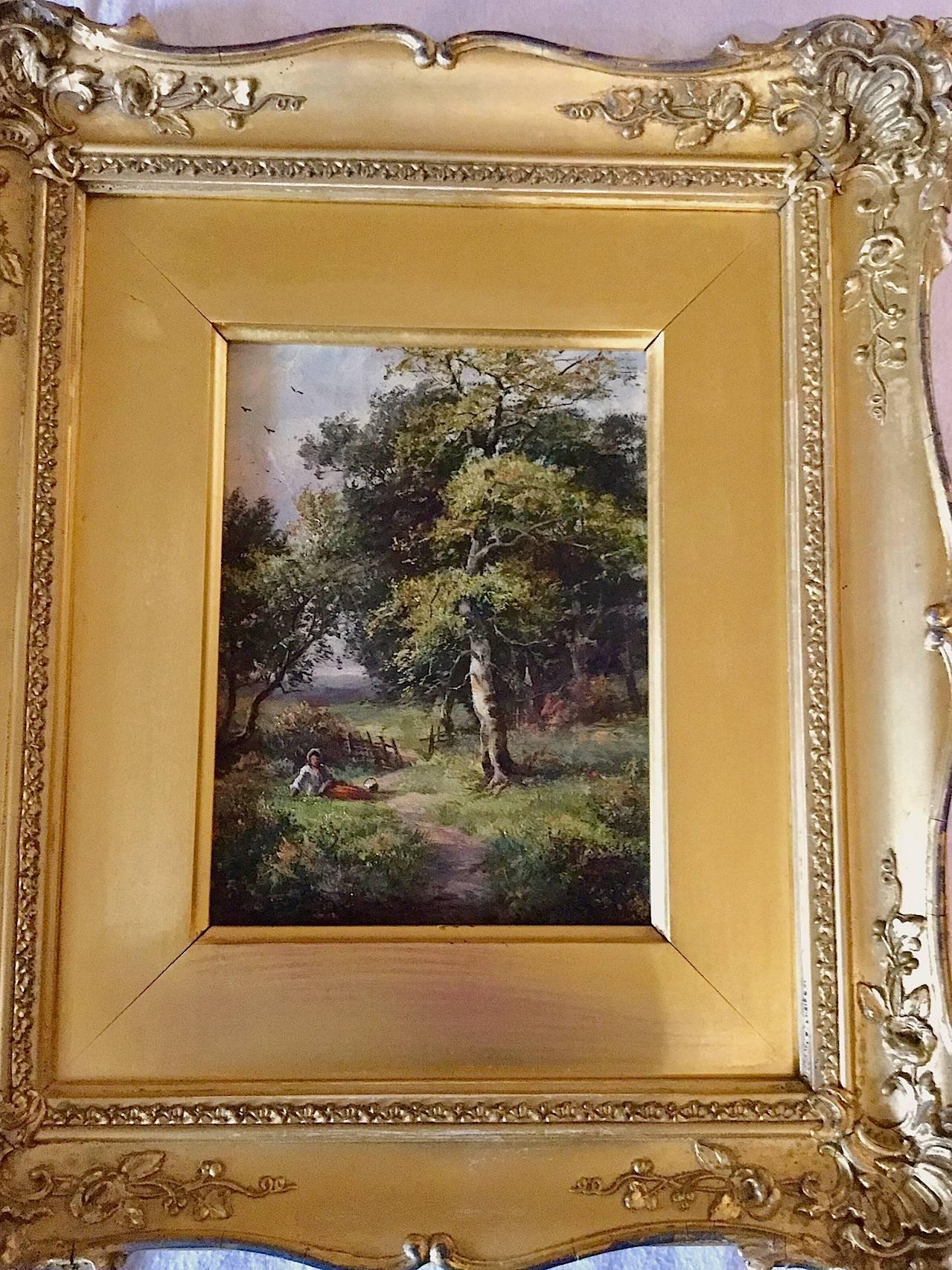 An English Genre Landscape Painting Late Victorian 19th Century by W Stanley 3