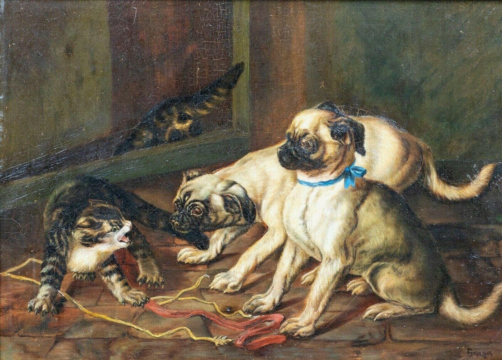 pug painting old