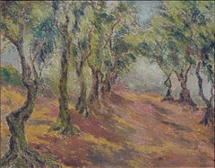 Ancient Olive Grove Oil Painting, Impressionist, Signed