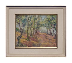 Ancient Olive Grove Oil Painting, Impressionist, Signed