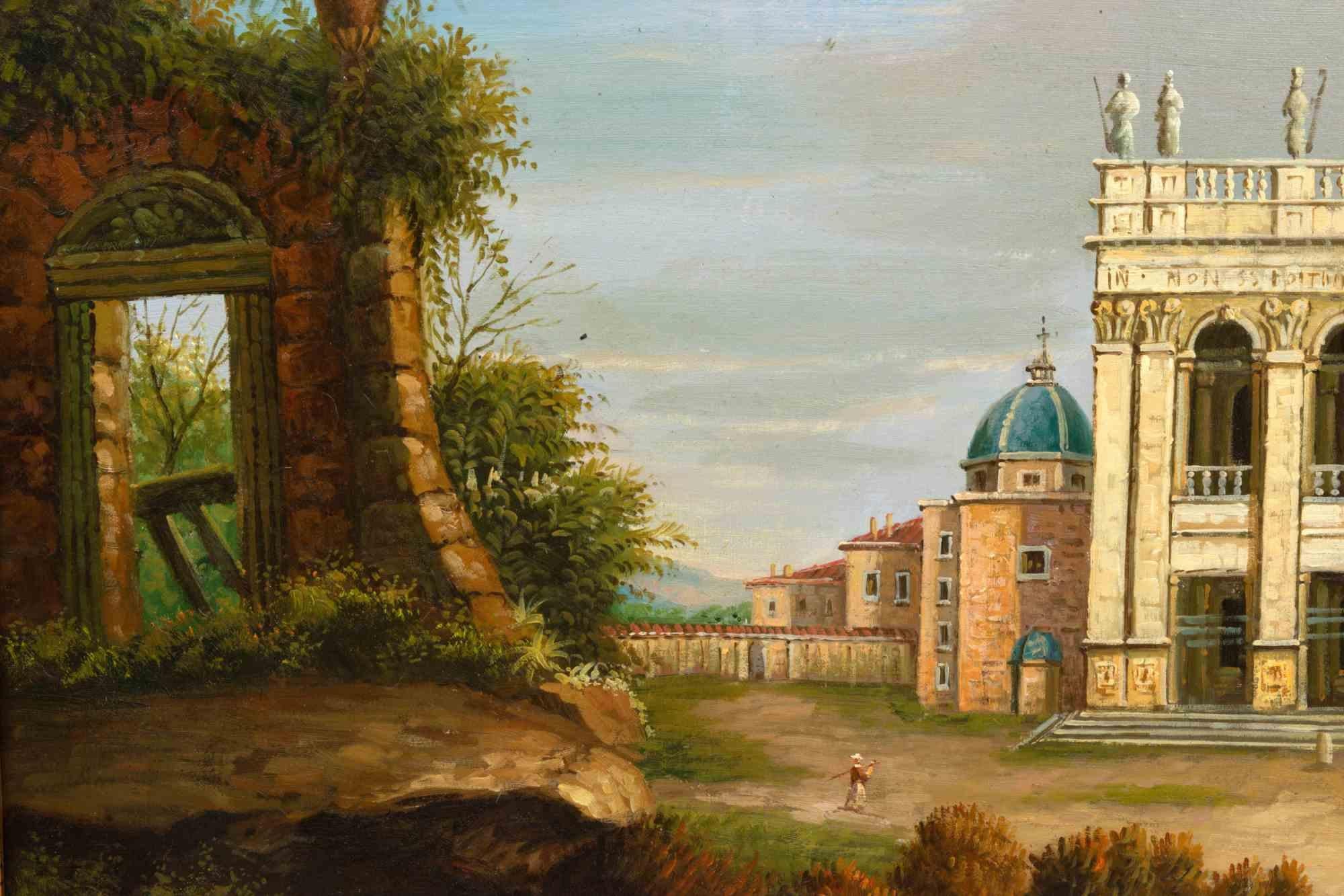 View of the Basilica of San Giovanni in Laterano, Rome, realized between the late 19th and the early 20th Century, probably after an older painting.

Not signed, it includes a beautiful modern gilded wooden frame.

Very good condition.