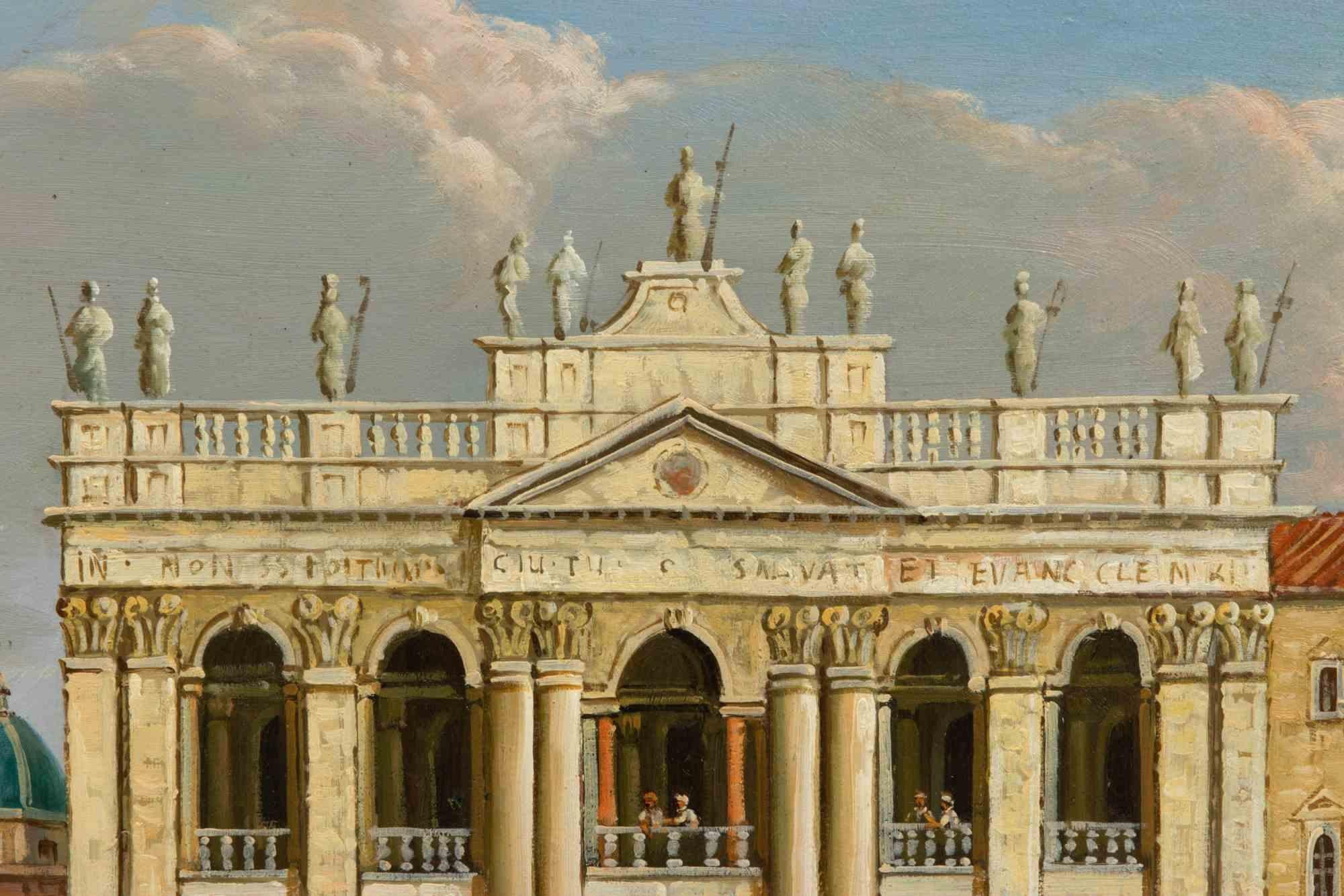 Ancient View of San Giovanni in Laterano - Painting - Early 20th Century For Sale 1