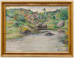 Andre-Leon Vivrel (1886-1976) - Mid 20th Century Oil, River Bend