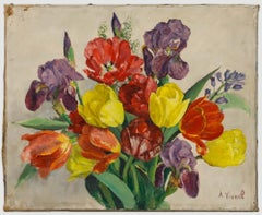 Andre-Leon Vivrel (1886-1976) - Huile du milieu du 20e siècle, Bouquet de printemps