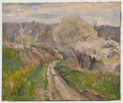 Andre-Leon Vivrel (1886-1976) - Óleo de mediados del siglo XX, Árboles en flor