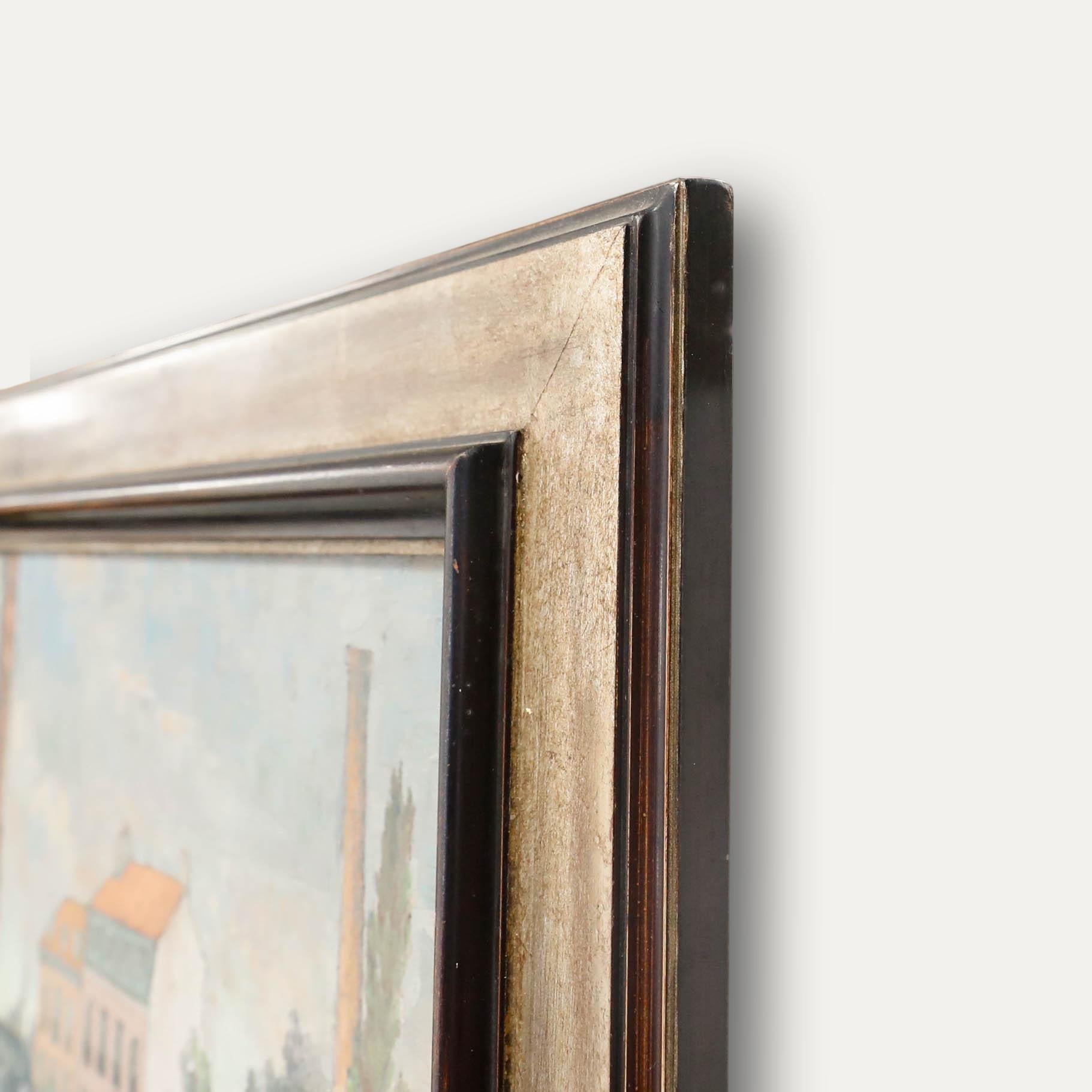 André Manet (1912-2006) - Framed Mid 20th Century Oil, View from the Balcony For Sale 1