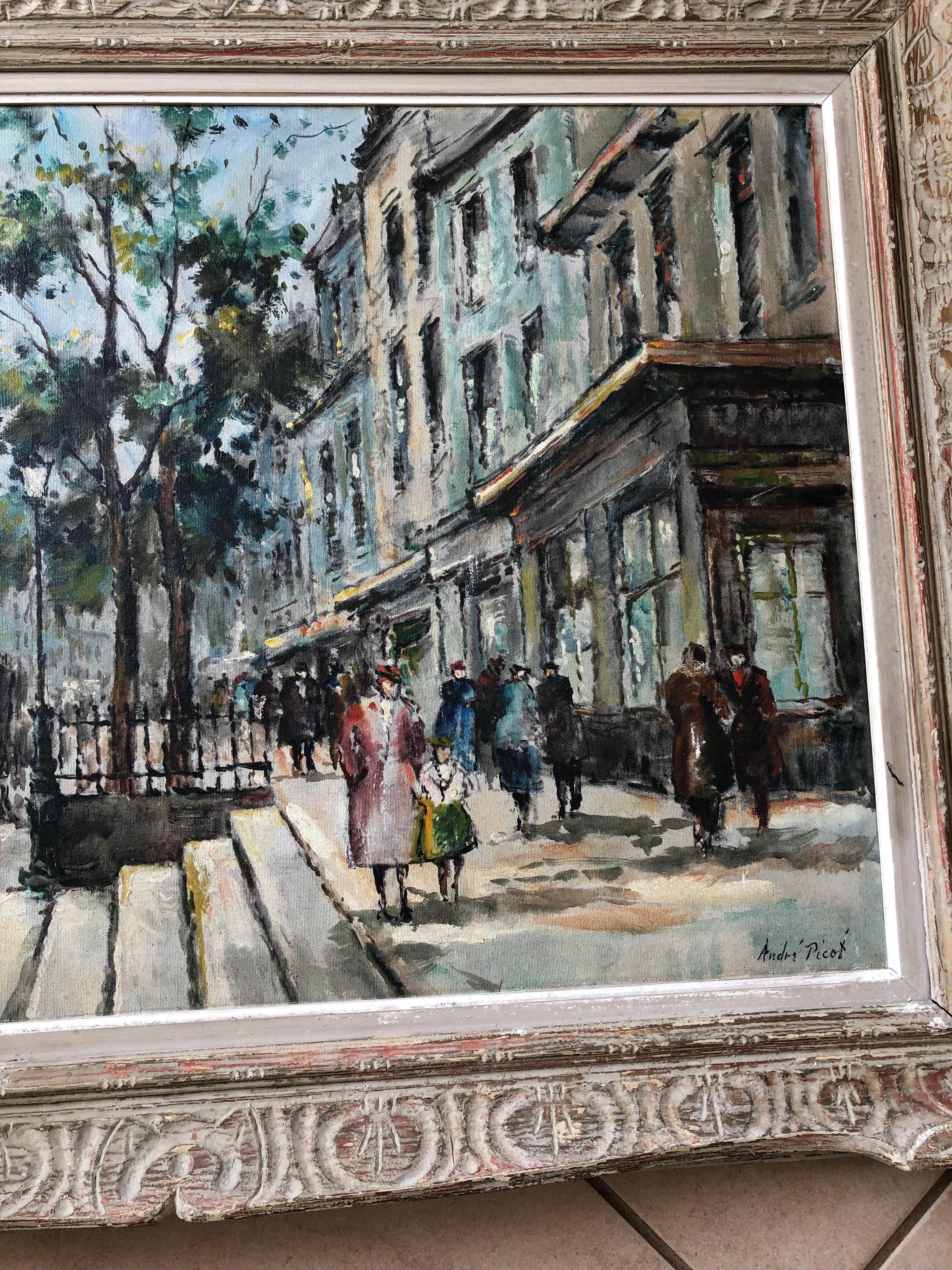 Pariser Straßenszene „Porte St Denn“ von Andre Picot im Angebot 1