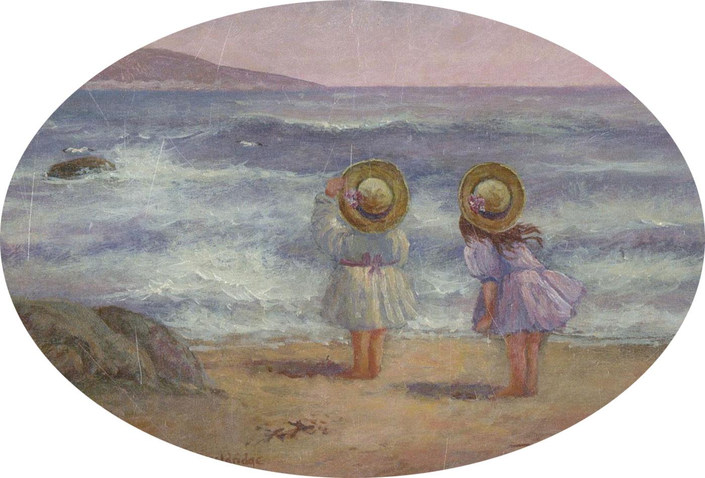 Andrea Couldridge (b.1955) - Signed 20th Century Acrylic, Looking Out to Sea - Beige Figurative Painting by Unknown