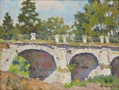 Andrei Alexeevich Ounkovsky (1928-2021) - Framed 1963 Oil, At The Bridge