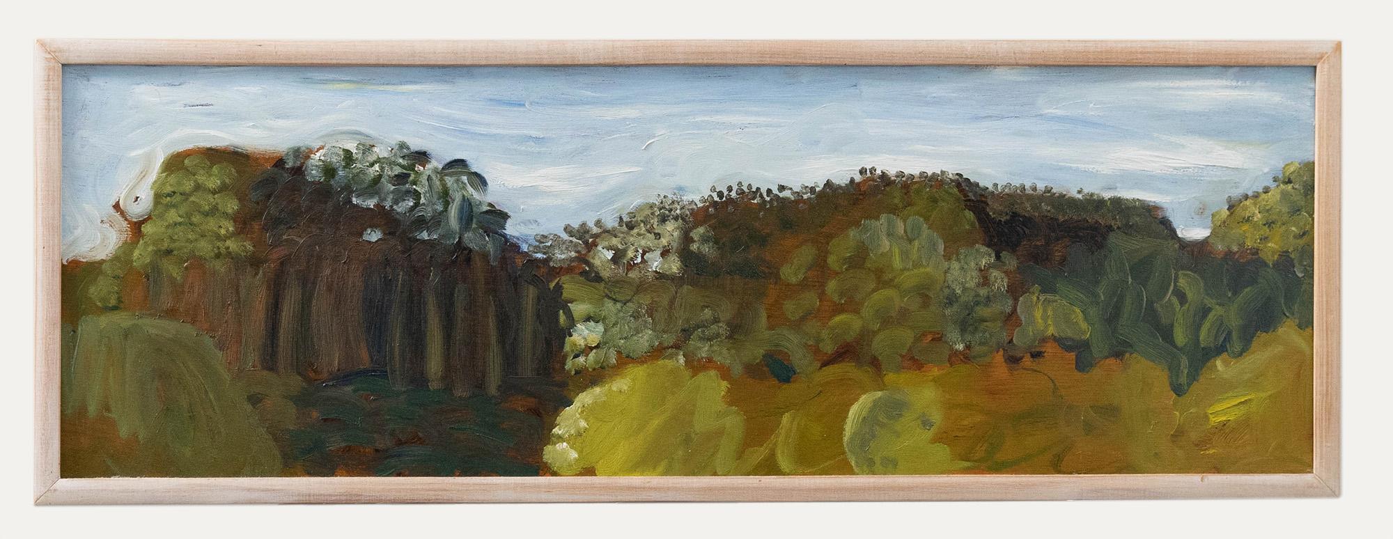 Landscape Painting Unknown - Andrew Hmelnitsky - Huile contemporaine encadrée, Forêt près de Chillingham