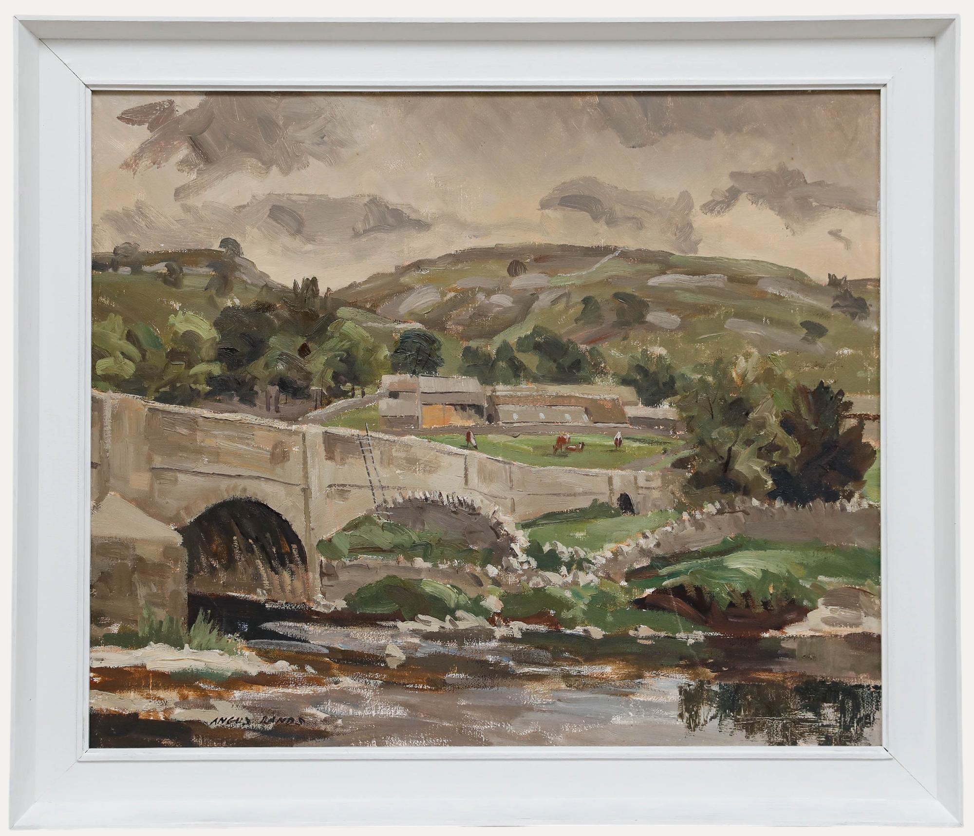 Unknown Landscape Painting - Angus Bernard Rands (1922-1985) - 1968 Oil, Conistone Bridge, Wharfedale