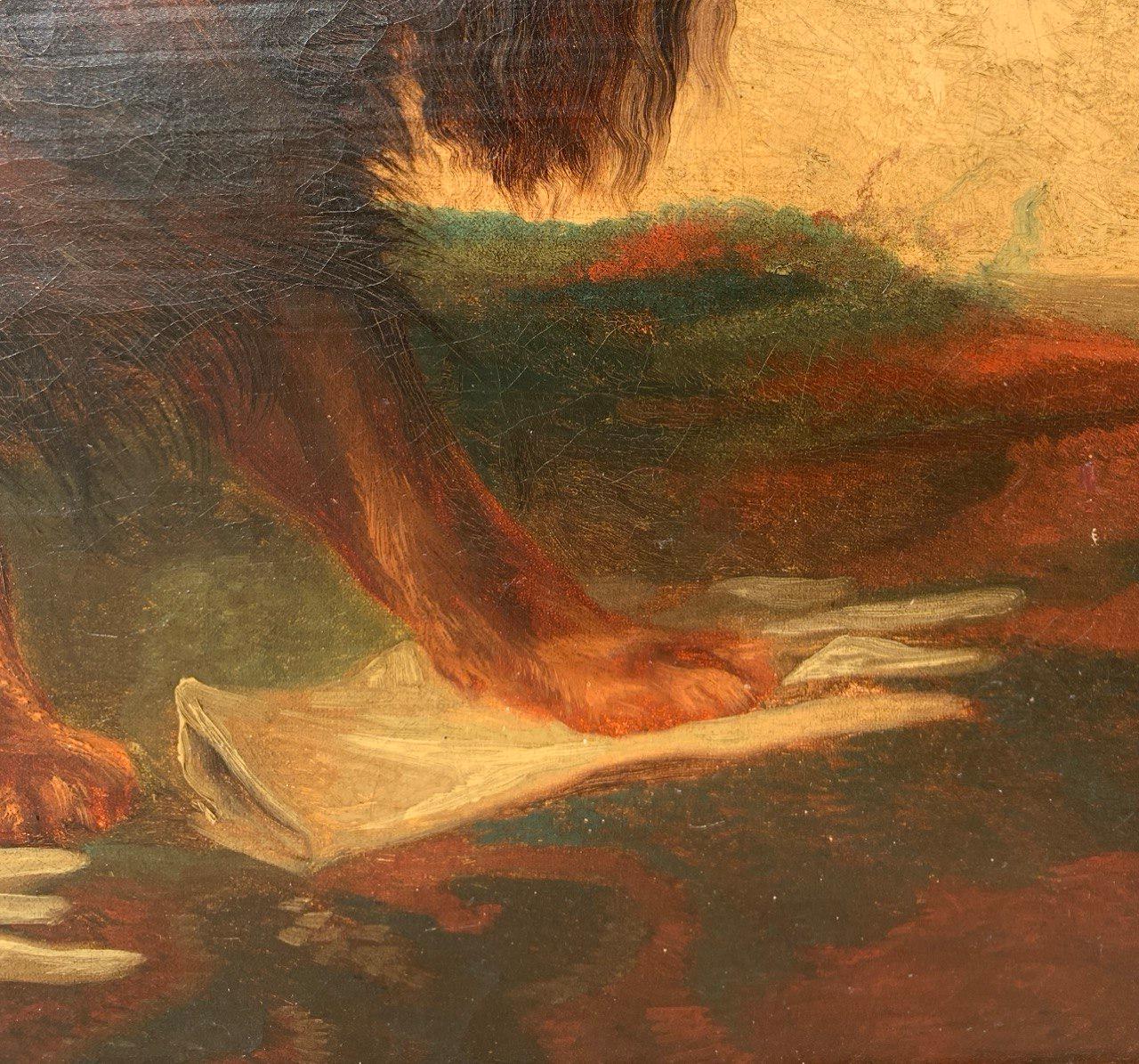 Animalier pittore britannico - Dipinti di cani del XIX secolo - Charles Cavalier Spaniel in vendita 1