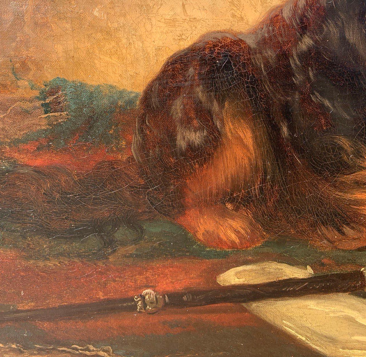 Animalier pittore britannico - Dipinti di cani del XIX secolo - Charles Cavalier Spaniel in vendita 3