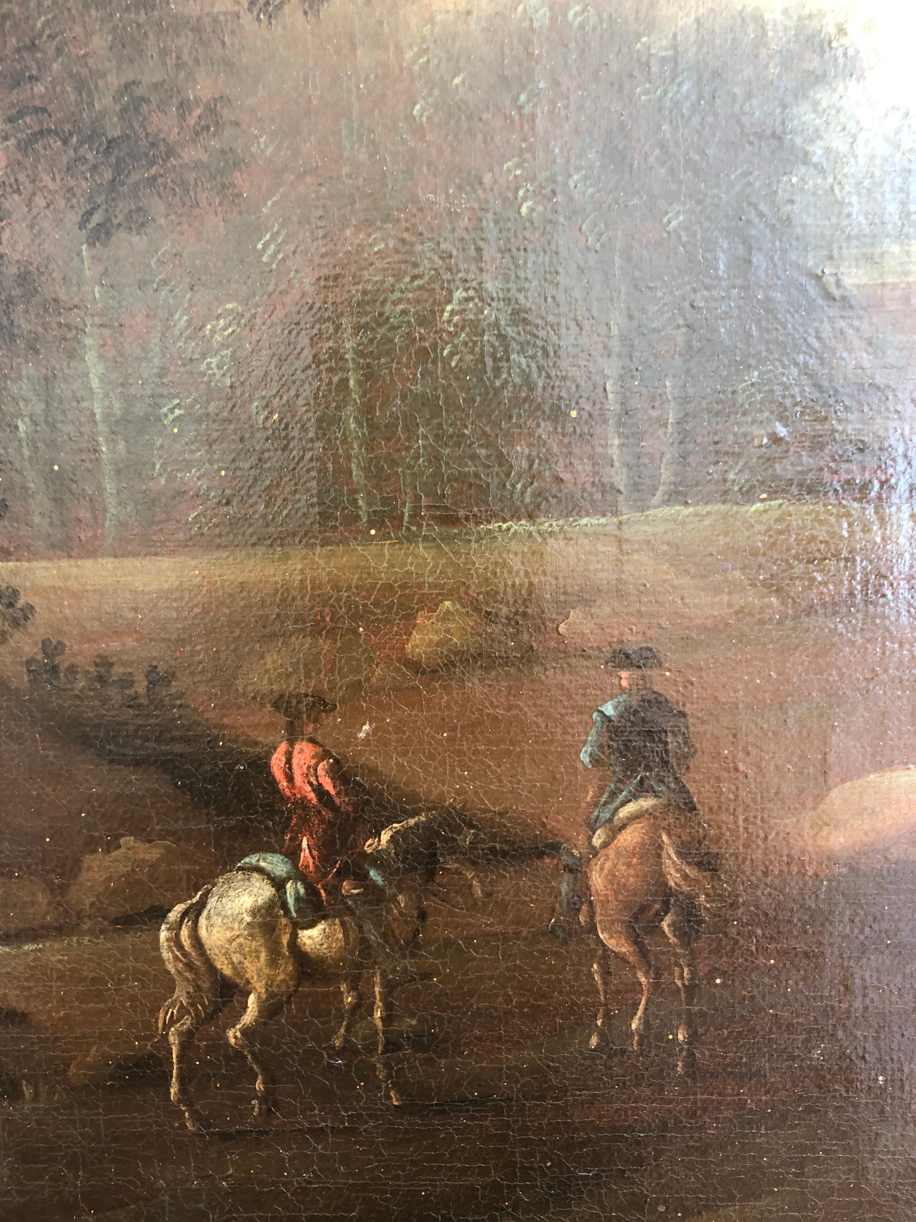 Animated Landscape with Horsemen and Figures For Sale 2