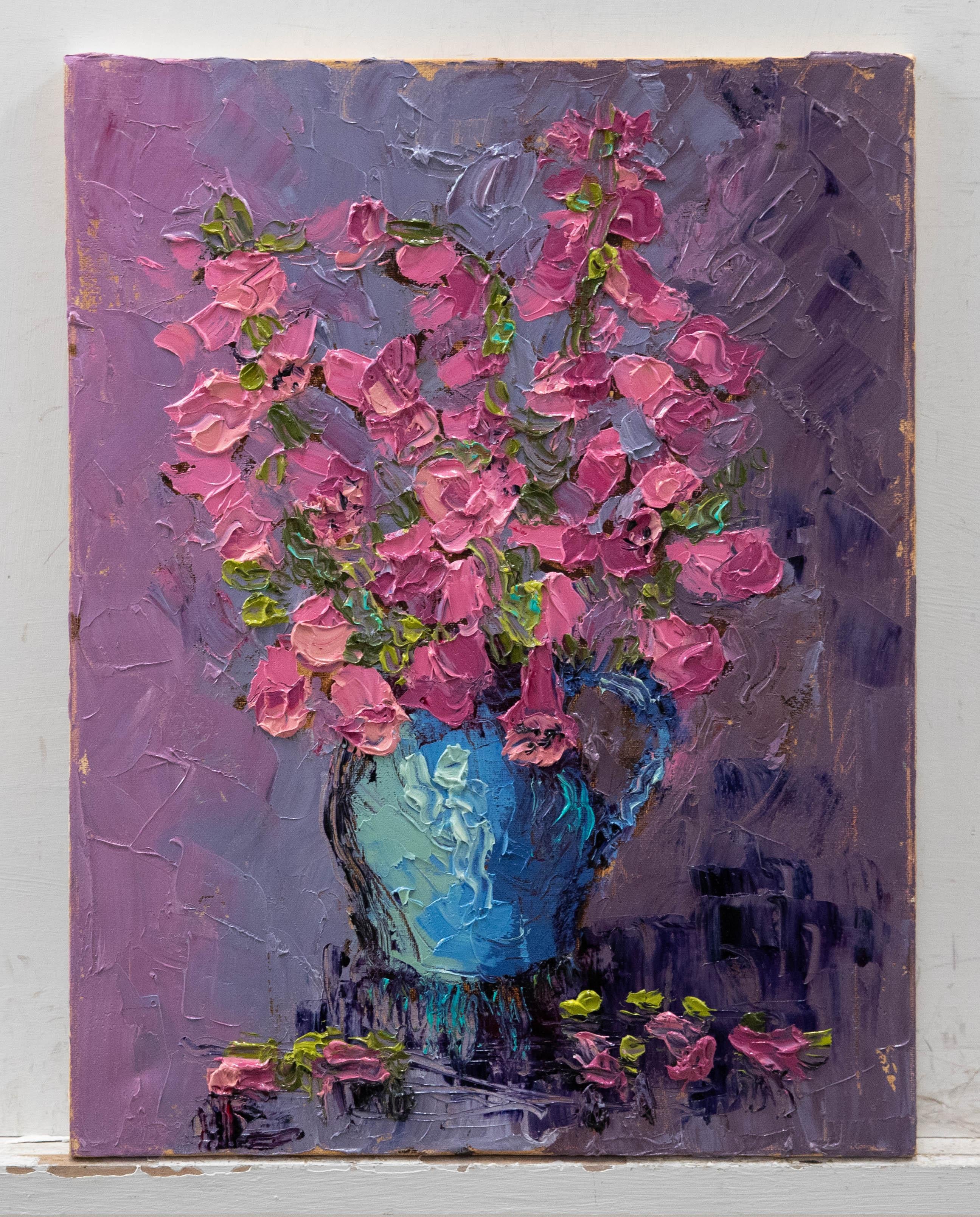 Unknown Still-Life Painting - Annelise Firth (b.1961) - After Nancy Kominsky 2022 Oil, Foxgloves